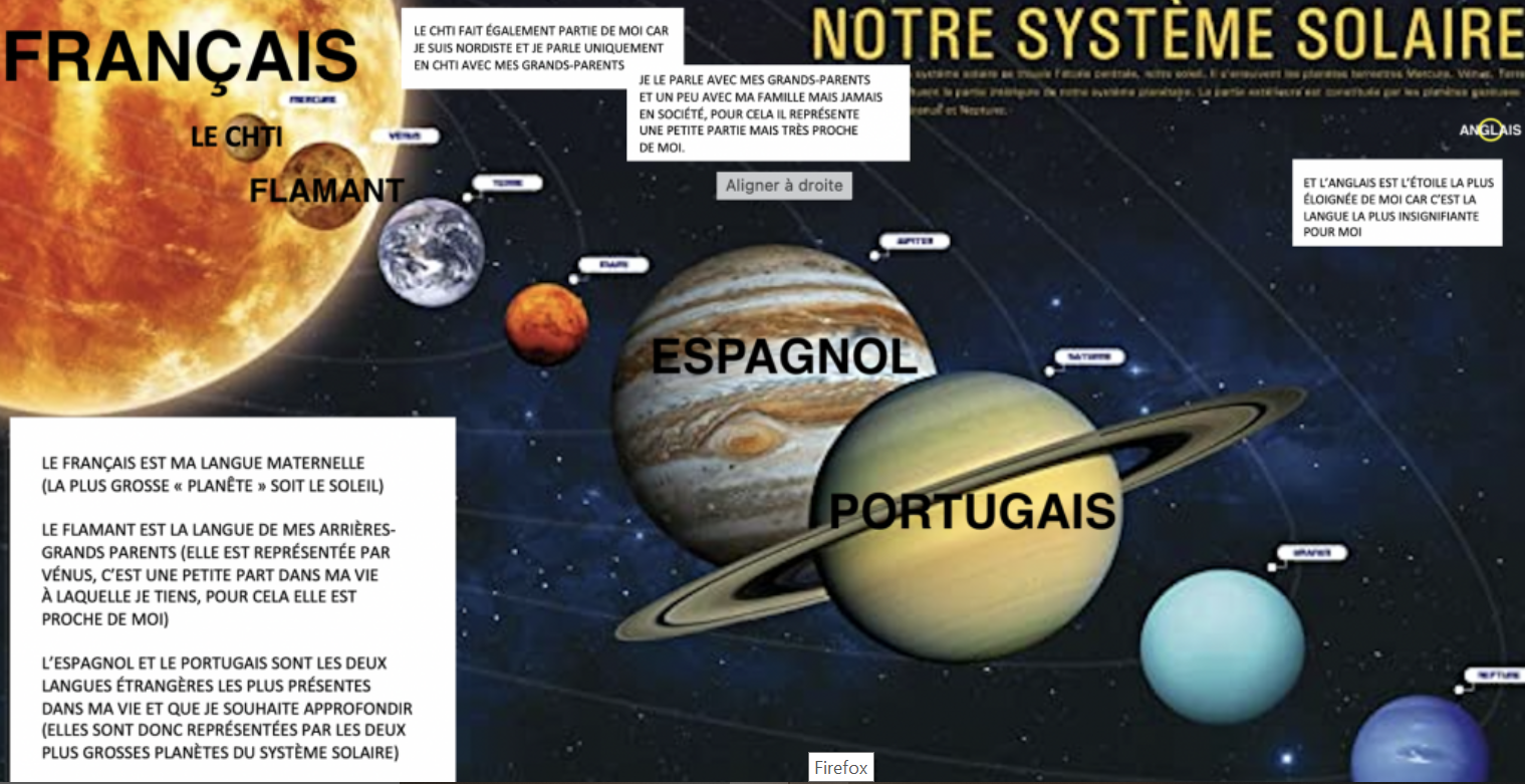 Exemple de biographie langagière en planètes
